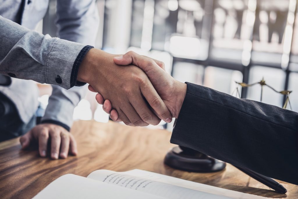 Handshake after good cooperation